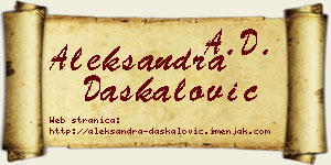 Aleksandra Daskalović vizit kartica